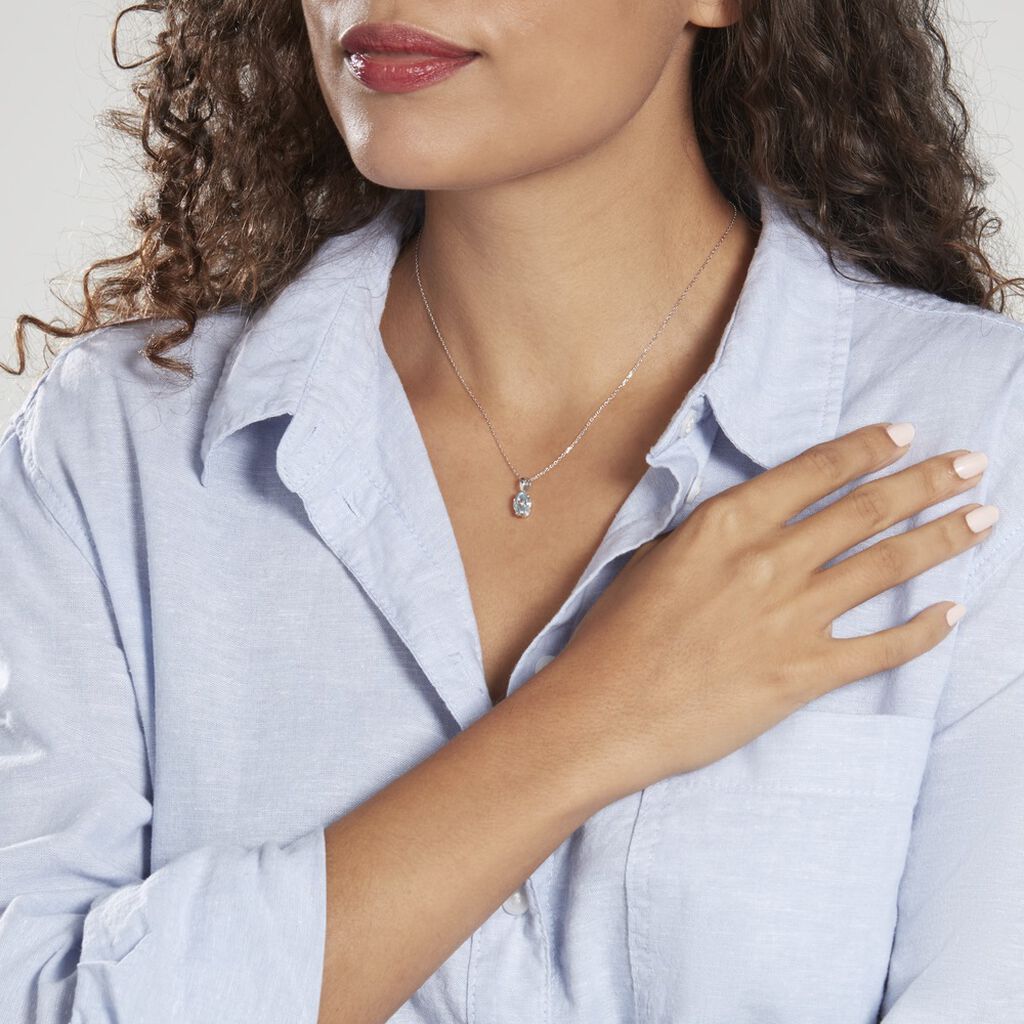 Pendentif Prudencia Or Blanc Topaze - Pendentifs Femme | Histoire d’Or