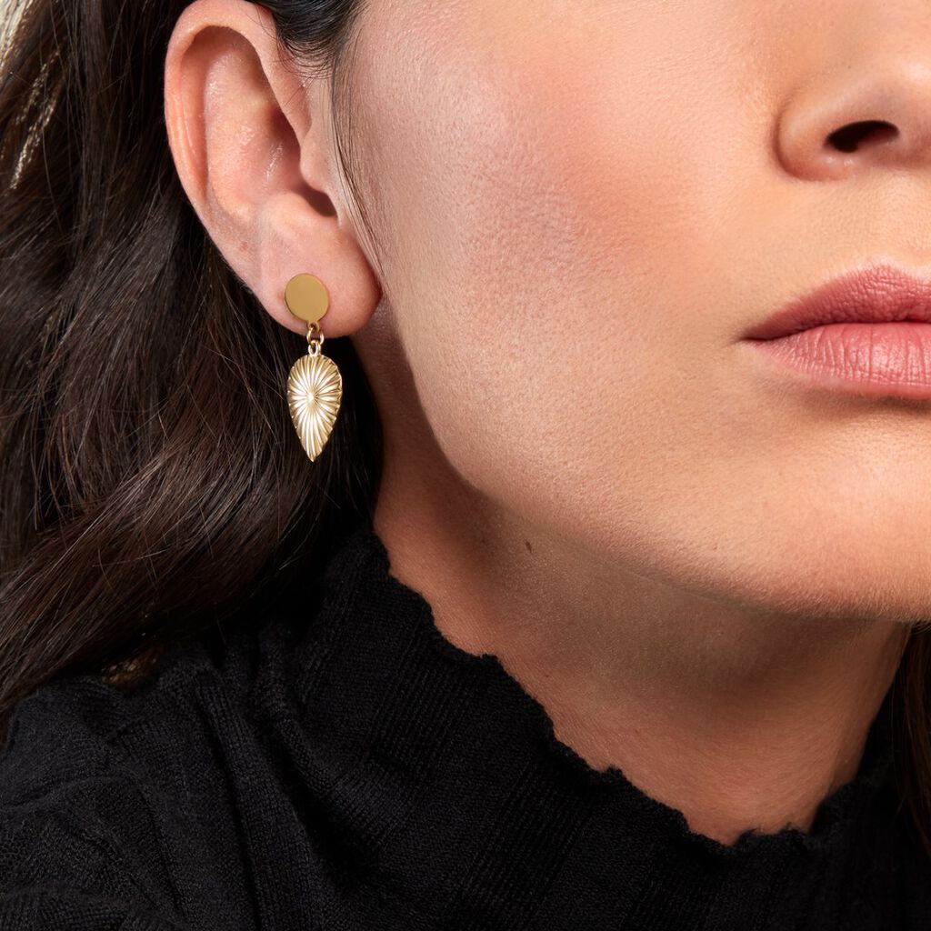 Boucles D'oreilles Pendantes Hyacinth Acier Jaune - Boucles d'oreilles fantaisie Femme | Histoire d’Or