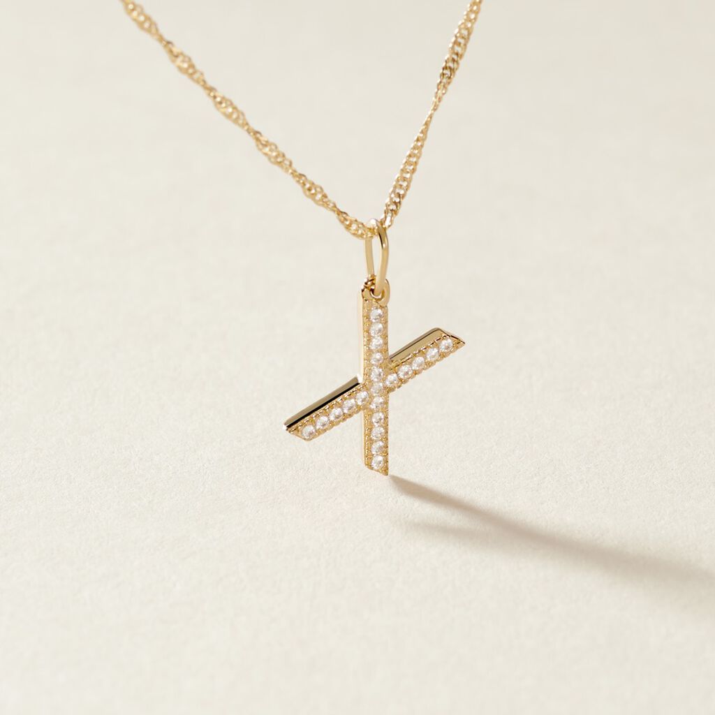 Pendentif Lettre X Or Jaune Oxyde - Pendentifs Famille | Histoire d&rsquo;Or