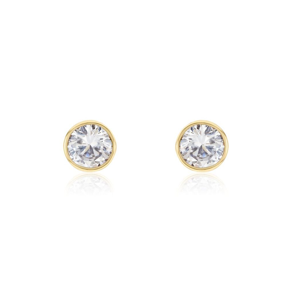 Boucles D'oreilles Puces Plaqu&eacute; Or Jaune Niclaus Oxyde - Boucles d'oreilles fantaisie Femme | Histoire d&rsquo;Or
