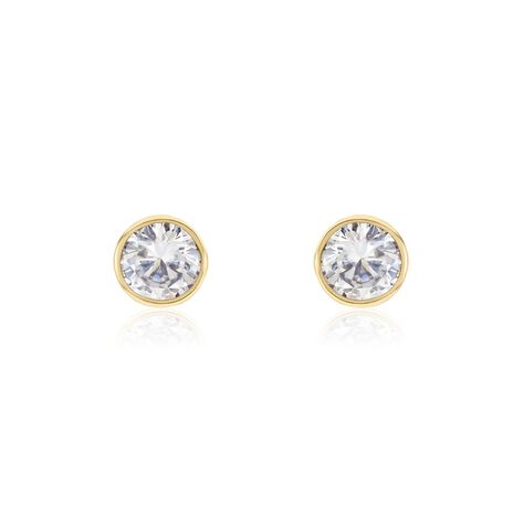 Boucles D'oreilles Puces Plaqu&eacute; Or Jaune Niclaus Oxyde - Boucles d'oreilles fantaisie Femme | Histoire d&rsquo;Or