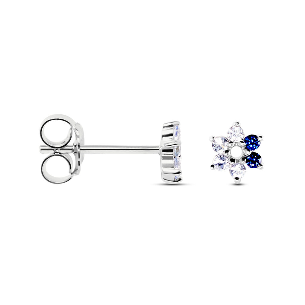 Boucles D'oreilles Puces Pavel Argent Blanc Oxyde De Zirconium - Boucles d'oreilles fantaisie Femme | Histoire d’Or