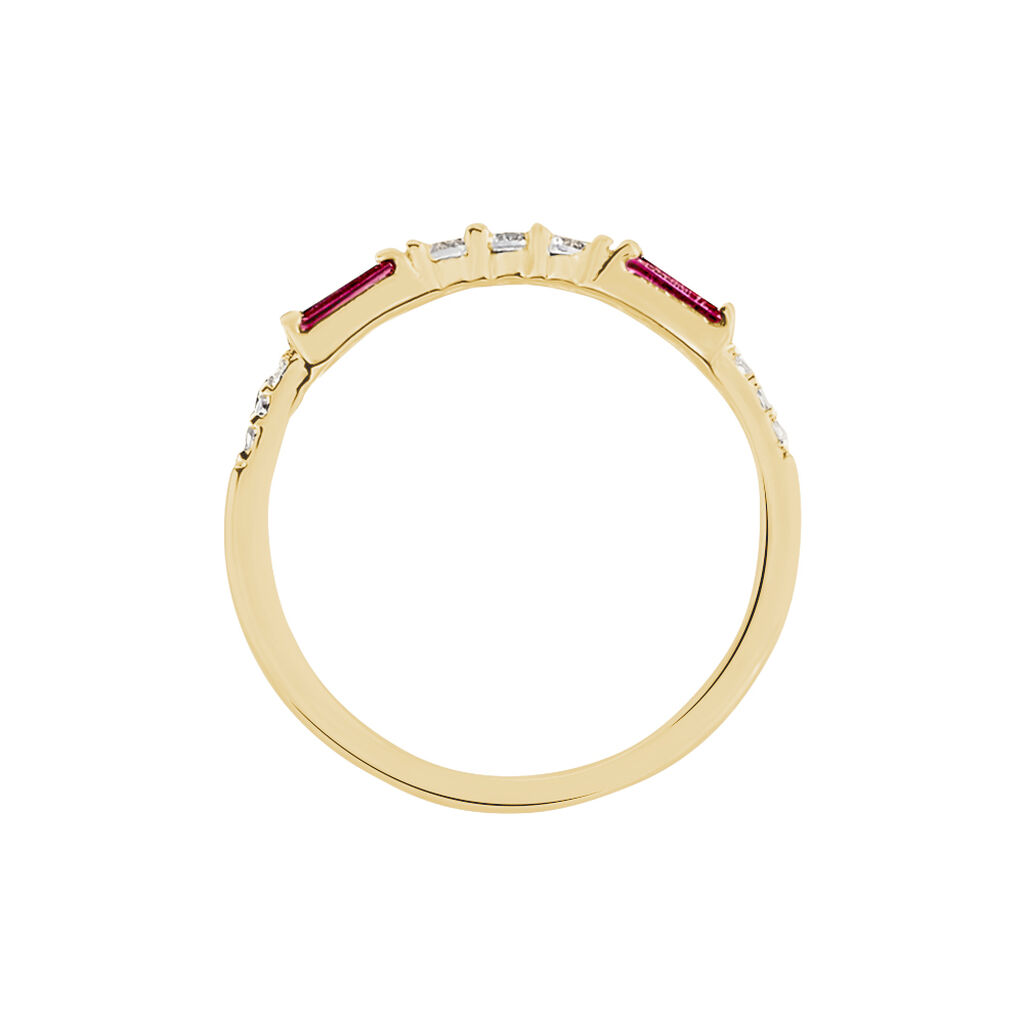 Bague Plaqué Or Jaune Calvin Oxyde De Zirconium - Bagues avec pierre Femme | Histoire d’Or