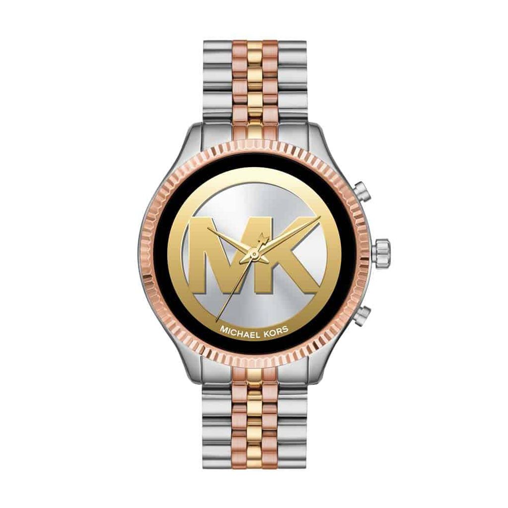 Montre Connectée Femme Histoire D Or Montres Michael Kors MKT5080 Acier Boucle déployante simple Bicolore