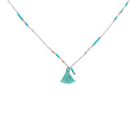 Collier Ninon Argent Blanc Perle D'imitation Et Chrysoprase