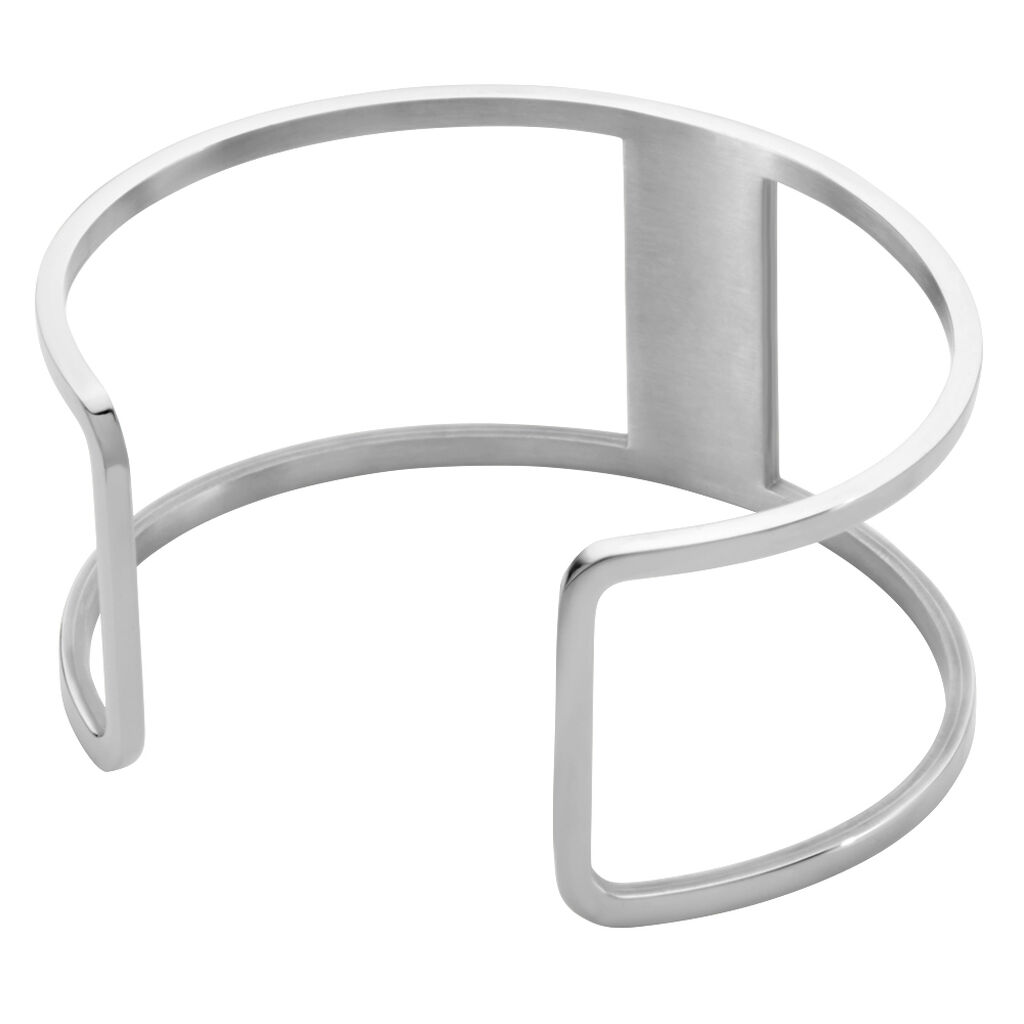 Bracelet Manchette Acier Blanc Maria - Bracelets manchettes Femme | Histoire d’Or