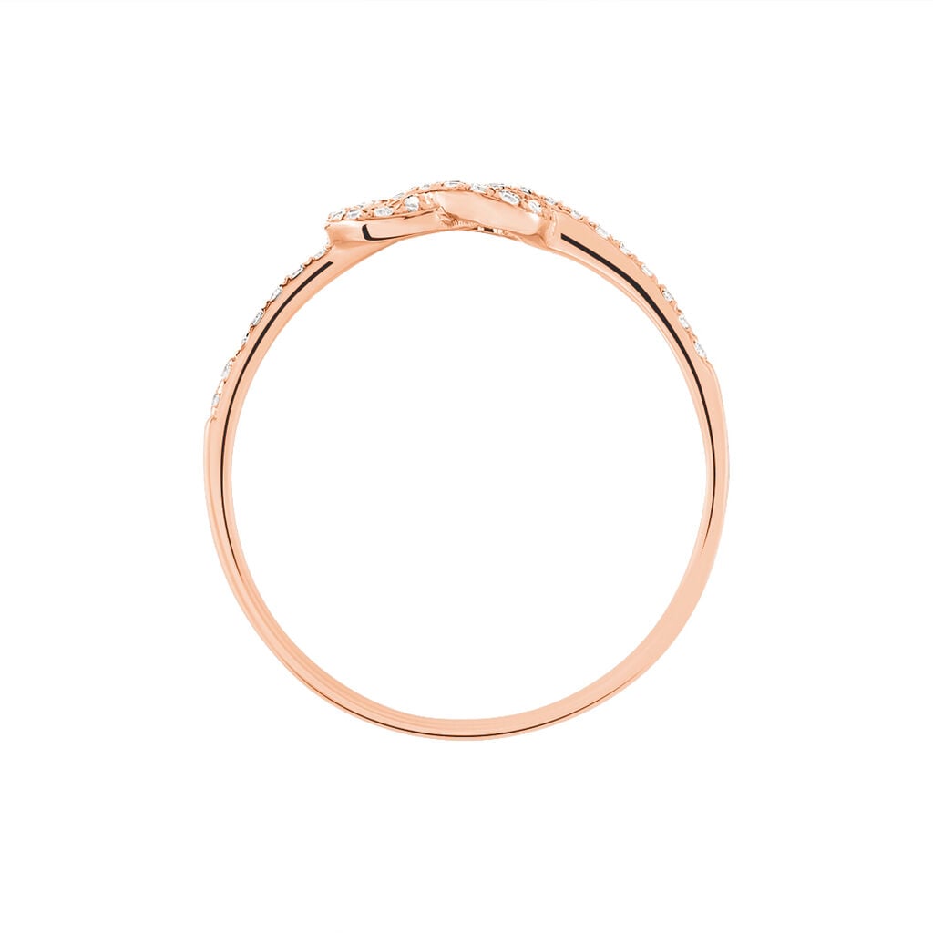 Bague Anfel Or Rose Oxyde De Zirconium - Bagues avec pierre Femme | Histoire d&rsquo;Or