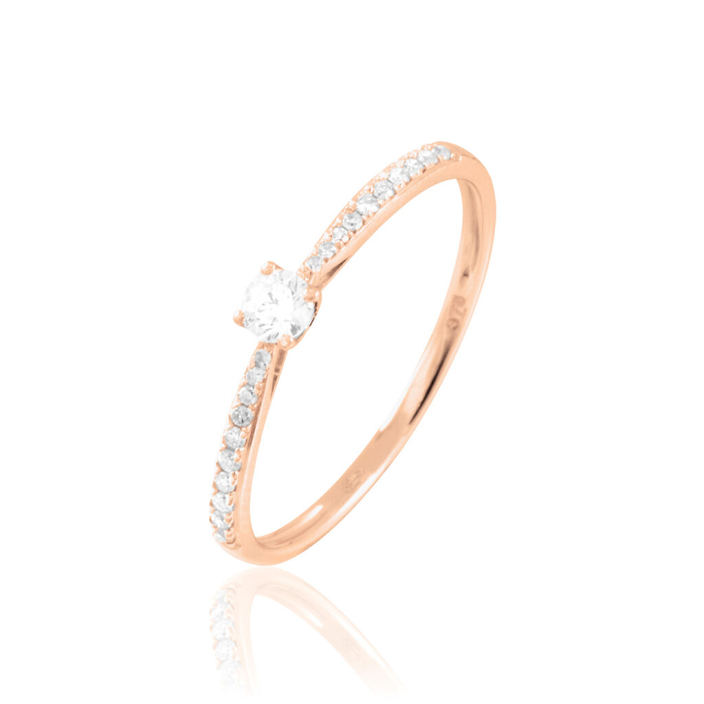 Bague Solitaire Hemera Or Rose Diamant - Bagues solitaires Femme | Histoire d&rsquo;Or