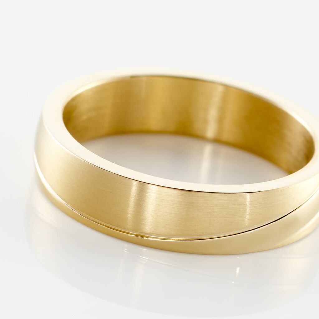 Bague Phebus Him Acier Dore - Bagues fantaisie Homme | Histoire d&rsquo;Or