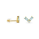 Boucles D'oreilles Puces Lavender Or Jaune Topaze - Clous d'oreilles Femme | Histoire d&rsquo;Or