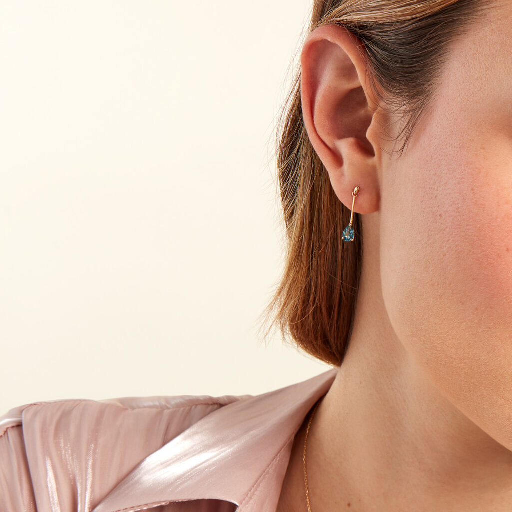 Boucles D'oreilles Pendantes Goutte Or Jaune Topaze - Boucles d'oreilles pendantes Femme | Histoire d’Or