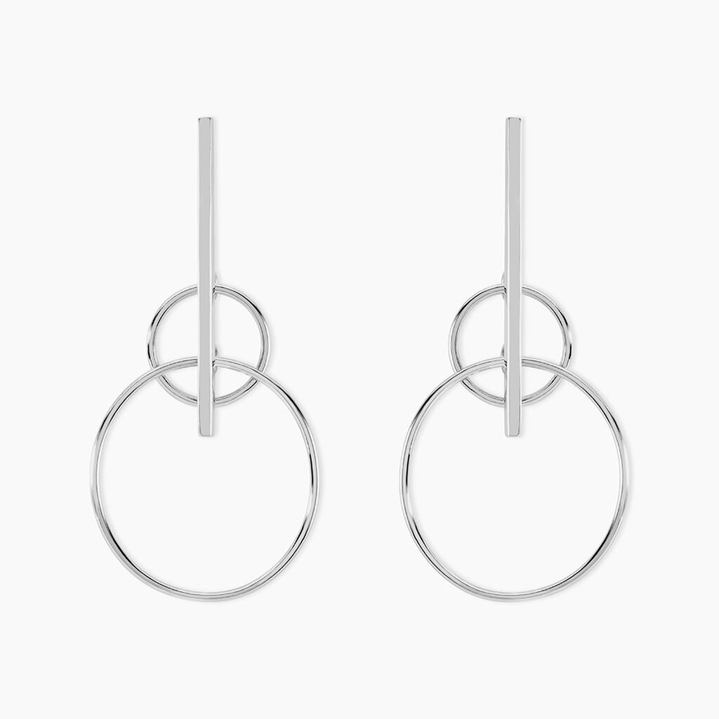 Boucles D'oreilles Pendantes Enissa Argent Blanc - Boucles d'oreilles fantaisie Femme | Histoire d’Or