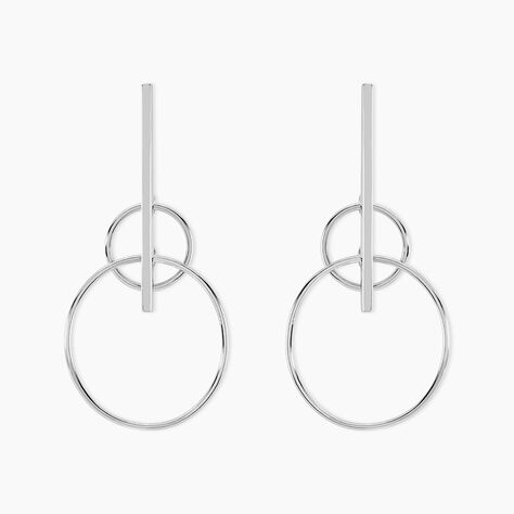 Boucles D'oreilles Pendantes Enissa Argent Blanc - Boucles d'oreilles fantaisie Femme | Histoire d’Or