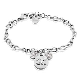 Bracelet Disney Acier Blanc Cristaux - Bracelets fantaisie Femme | Histoire d’Or