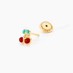 Boucles D'oreilles Puces Or Jaune Helicie Email - Clous d'oreilles Enfant | Histoire d&rsquo;Or