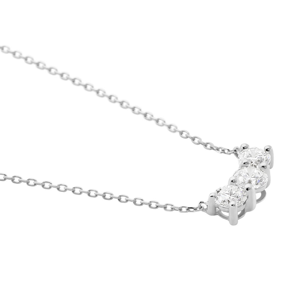 Collier Or Blanc Neely Diamants Synth&eacute;tiques - Cadeaux de naissance Femme | Histoire d&rsquo;Or