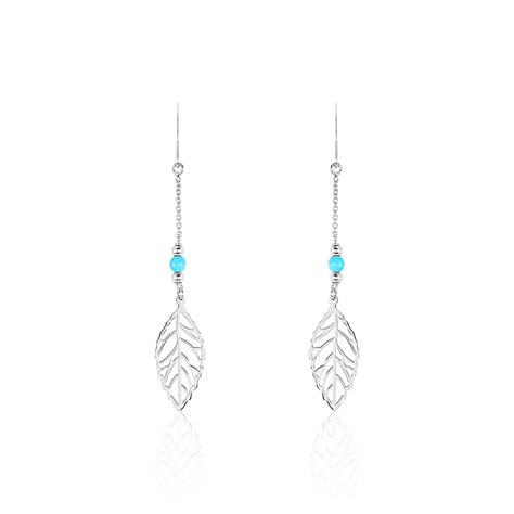 Boucles D'oreilles Pendantes Grethel Argent Blanc Turquoise - Boucles d'oreilles fantaisie Femme | Histoire d’Or