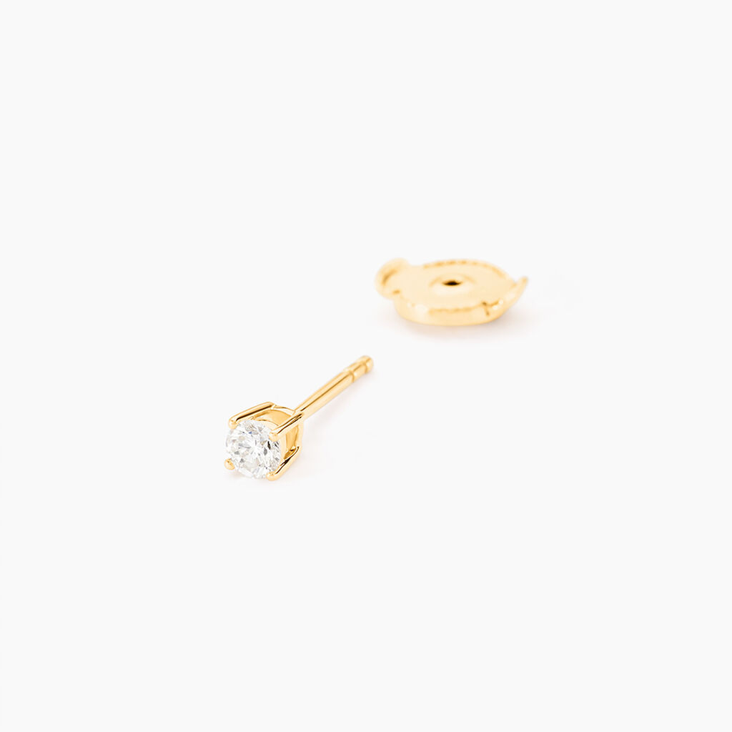 Boucles D'oreilles Puces Or Jaune Aphrodite Diamants - Clous d'oreilles Femme | Histoire d’Or
