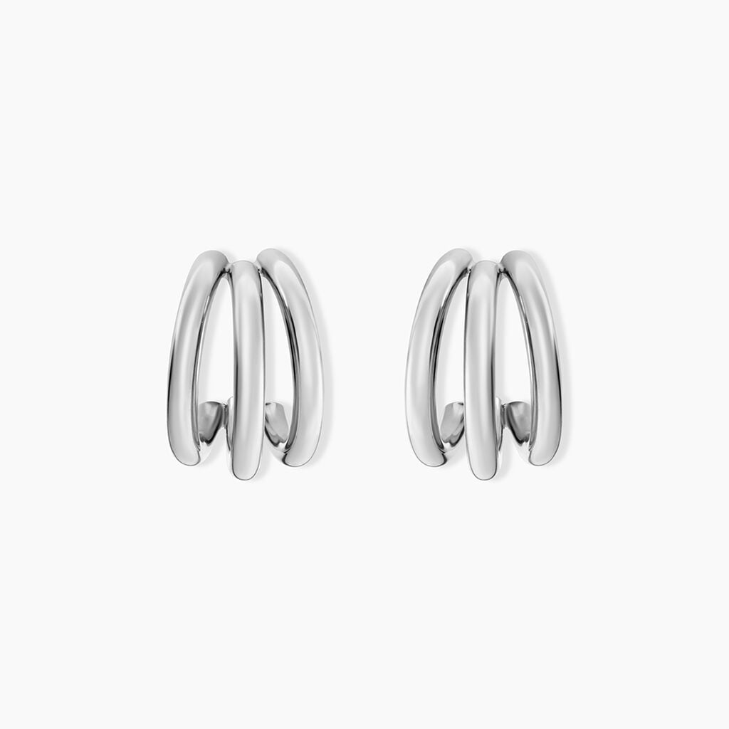 Cr&eacute;oles Guilaine Acier Blanc - Boucles d'oreilles cr&eacute;oles Femme | Histoire d&rsquo;Or
