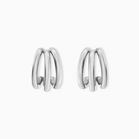 Cr&eacute;oles Guilaine Acier Blanc - Boucles d'oreilles cr&eacute;oles Femme | Histoire d&rsquo;Or