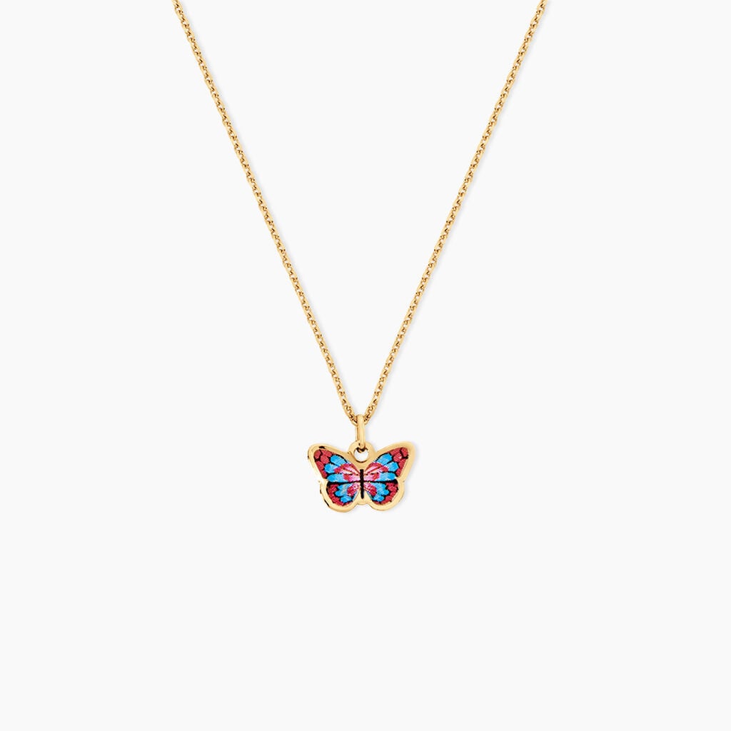 Collier Sulivia Papillon Argent Dor&eacute; A L'Or 750/1000 - Bijoux sans pierre Enfant | Histoire d&rsquo;Or