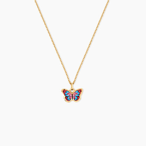 Collier Sulivia Papillon Argent Dor&eacute; A L'Or 750/1000 - Bijoux sans pierre Enfant | Histoire d&rsquo;Or