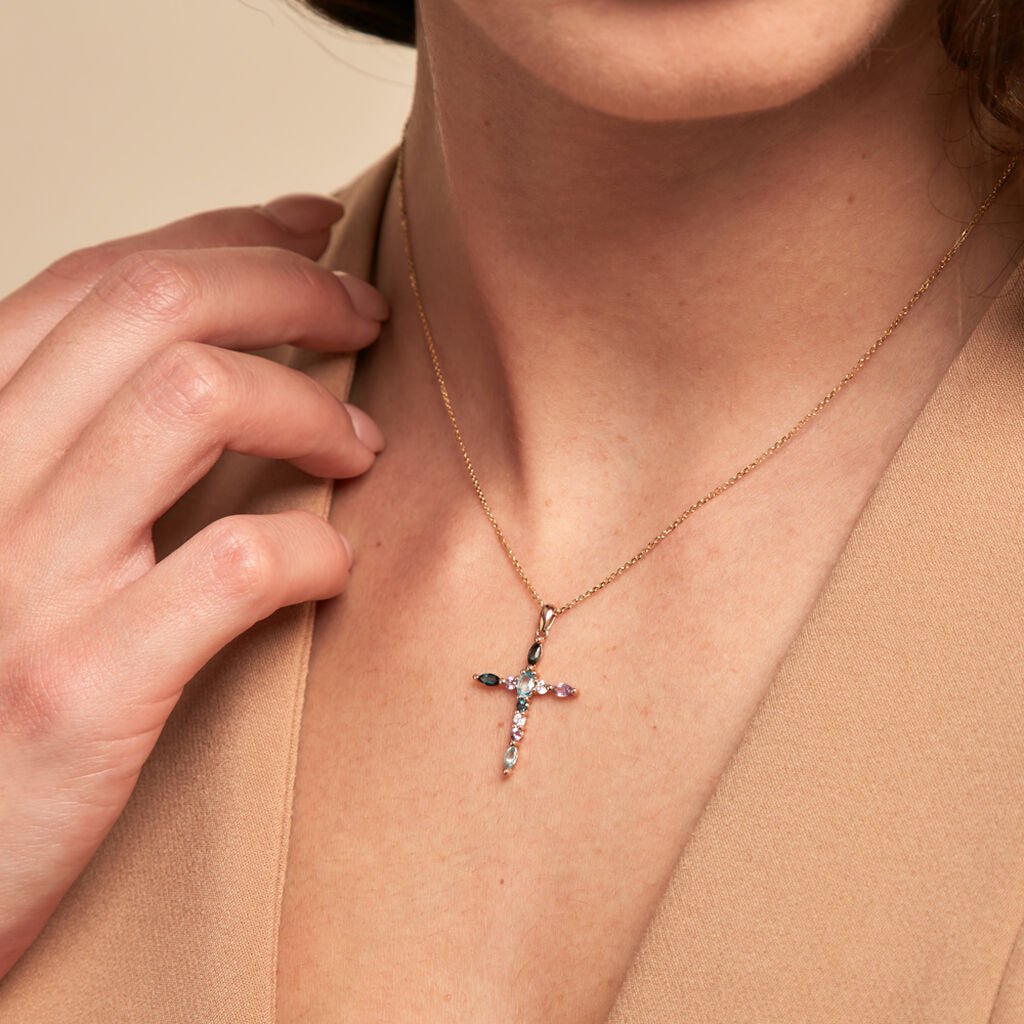 Pendentif Iris Or Jaune Topaze Améthyste - Pendentifs Femme | Histoire d’Or