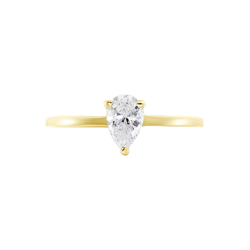 Bague Or Jaune Solitaire Harrietta Oxyde De Zirconium - Bagues solitaires Femme | Histoire d&rsquo;Or