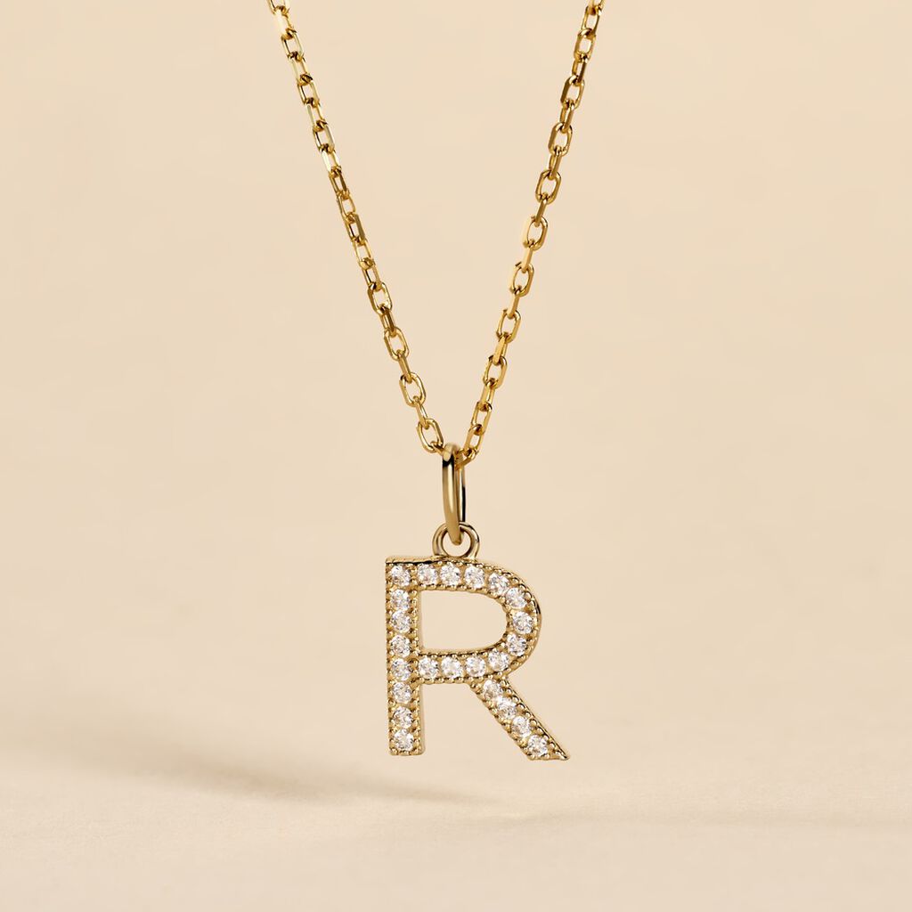 Pendentif Lettre R Or Jaune Oxyde - Pendentifs Famille | Histoire d’Or