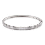 Bracelet Jonc Cl&eacute;lya Argent Blanc Oxyde De Zirconium - Bracelets joncs Femme | Histoire d&rsquo;Or