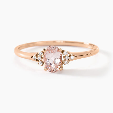 Bague Urbaine Or Rose Morganite Et Oxyde De Zirconium - Bagues solitaires Femme | Histoire d&rsquo;Or