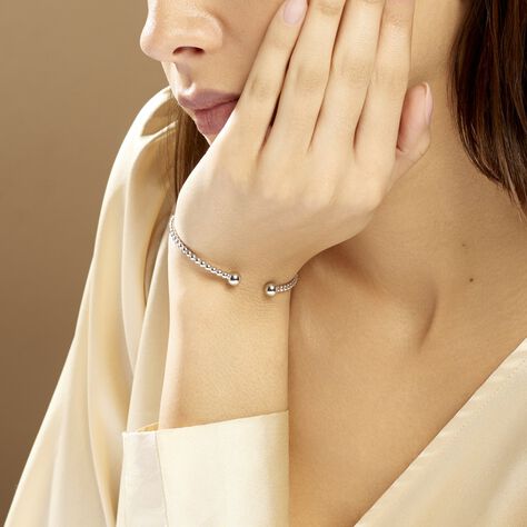 Bracelet Jonc Gania Argent Blanc - Bracelets fantaisie Femme | Histoire d’Or