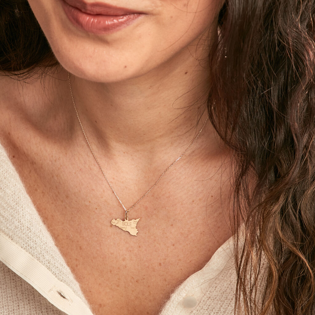 Pendentif Gaietana Sicile Or Jaune - Pendentifs Famille | Histoire d’Or
