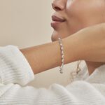 Bracelet Ciana Torsade Diamante Argent Blanc - Bracelets cha&icirc;ne Femme | Histoire d&rsquo;Or