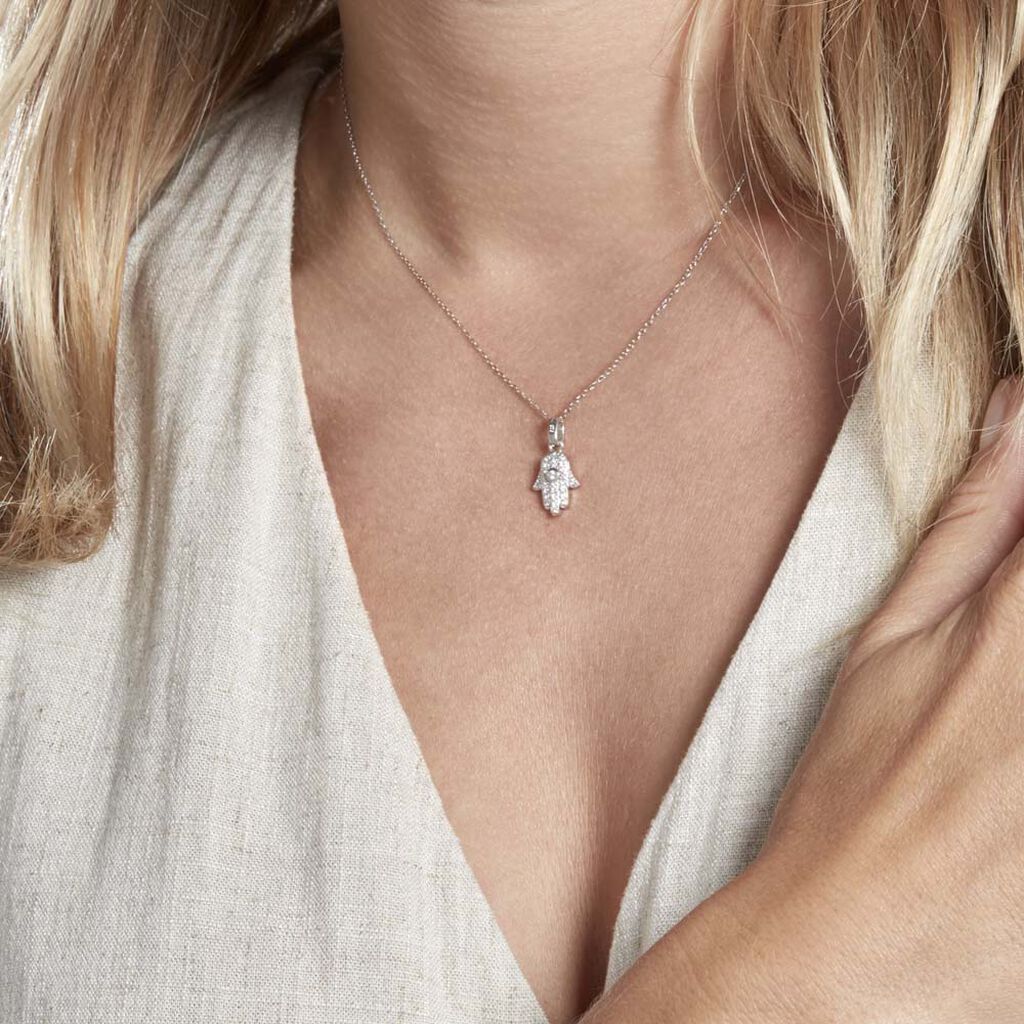 Pendentif Amelot Argent Blanc Oxyde De Zirconium - Pendentifs Femme | Histoire d’Or