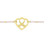 Bracelet Solidaire Lutte Contre Le Cancer Laiton Dor&eacute; - Bracelets cordon Femme | Histoire d&rsquo;Or