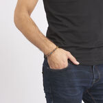 Bracelet Acier Huguesi Boules Oeil De Tigre - Bracelets Homme | Histoire d&rsquo;Or