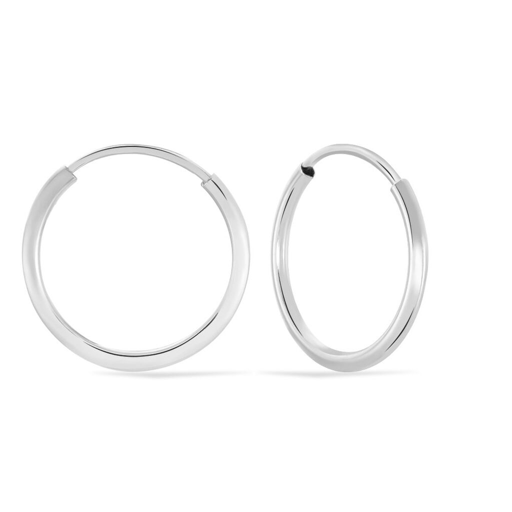 Créoles Dominae Or Blanc - Boucles d'oreilles créoles Femme | Histoire d’Or