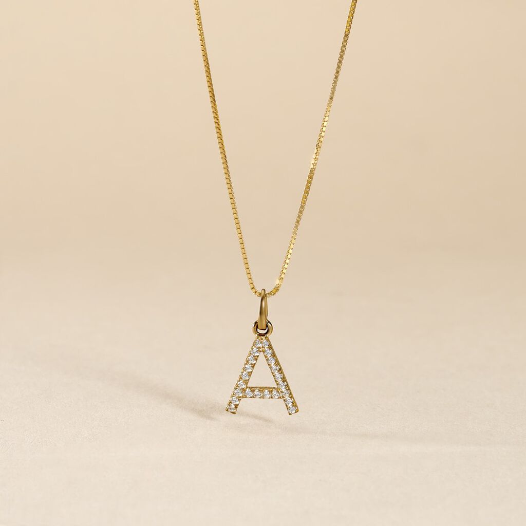 Pendentif Klementine Or Jaune Oxyde De Zirconium - Pendentifs Famille | Histoire d&rsquo;Or