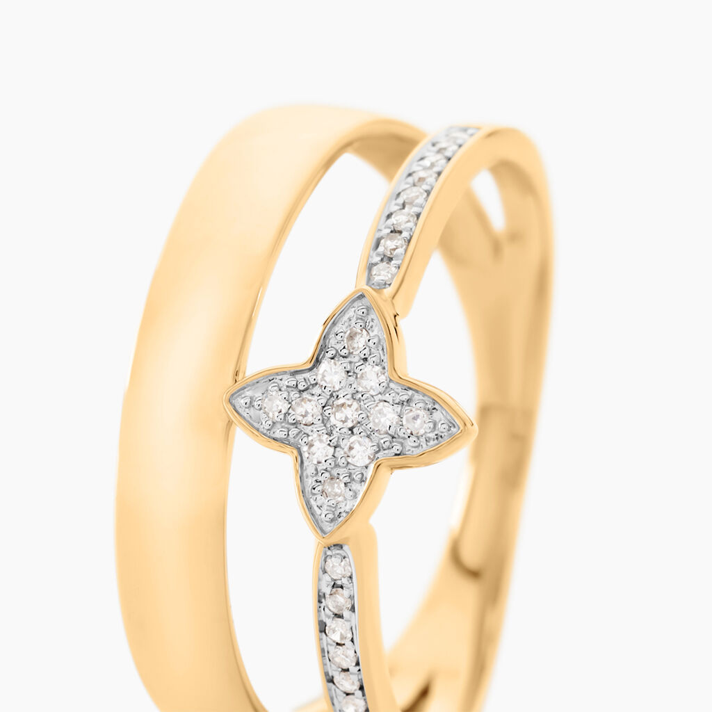 Bague Delicatesse Or Jaune Diamant - Bagues avec pierre Femme | Histoire d’Or