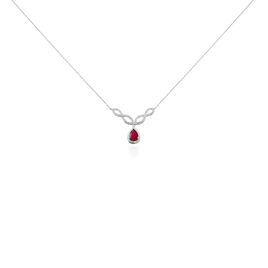 Collier Sissi Or Blanc Diamant Et Rubis - Colliers Femme | Histoire d’Or