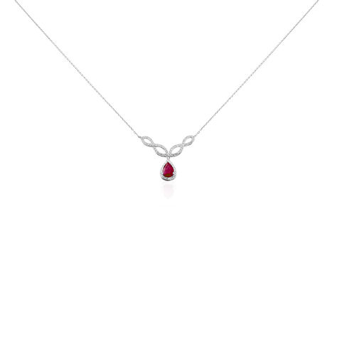 Collier Sissi Or Blanc Diamant Et Rubis - Colliers Femme | Histoire d’Or