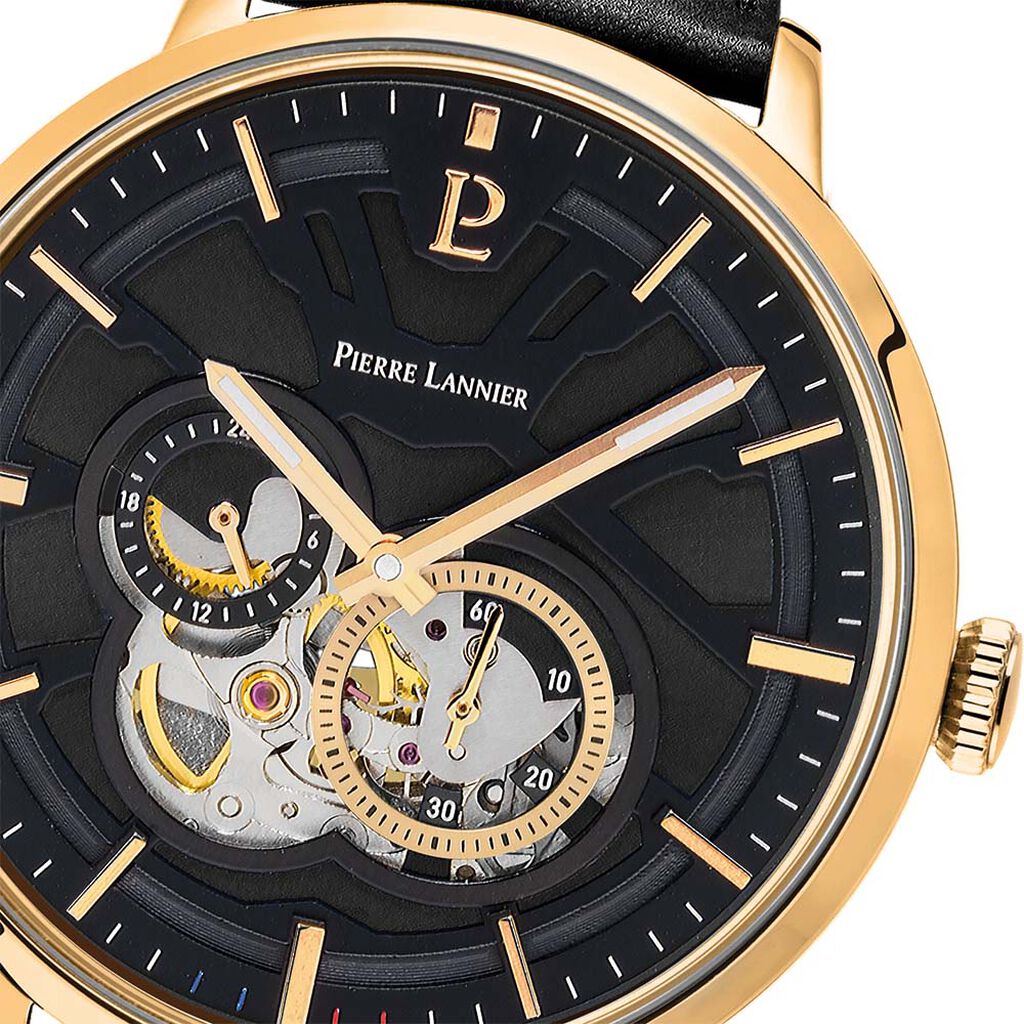 Montre Pierre Lannier Trio Noir - Montres Homme | Histoire d&rsquo;Or