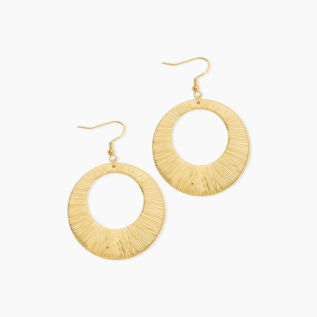 Boucles D'oreilles Pendantes Acier Dor&eacute; Rohan - Boucles d'oreilles fantaisie Femme | Histoire d&rsquo;Or