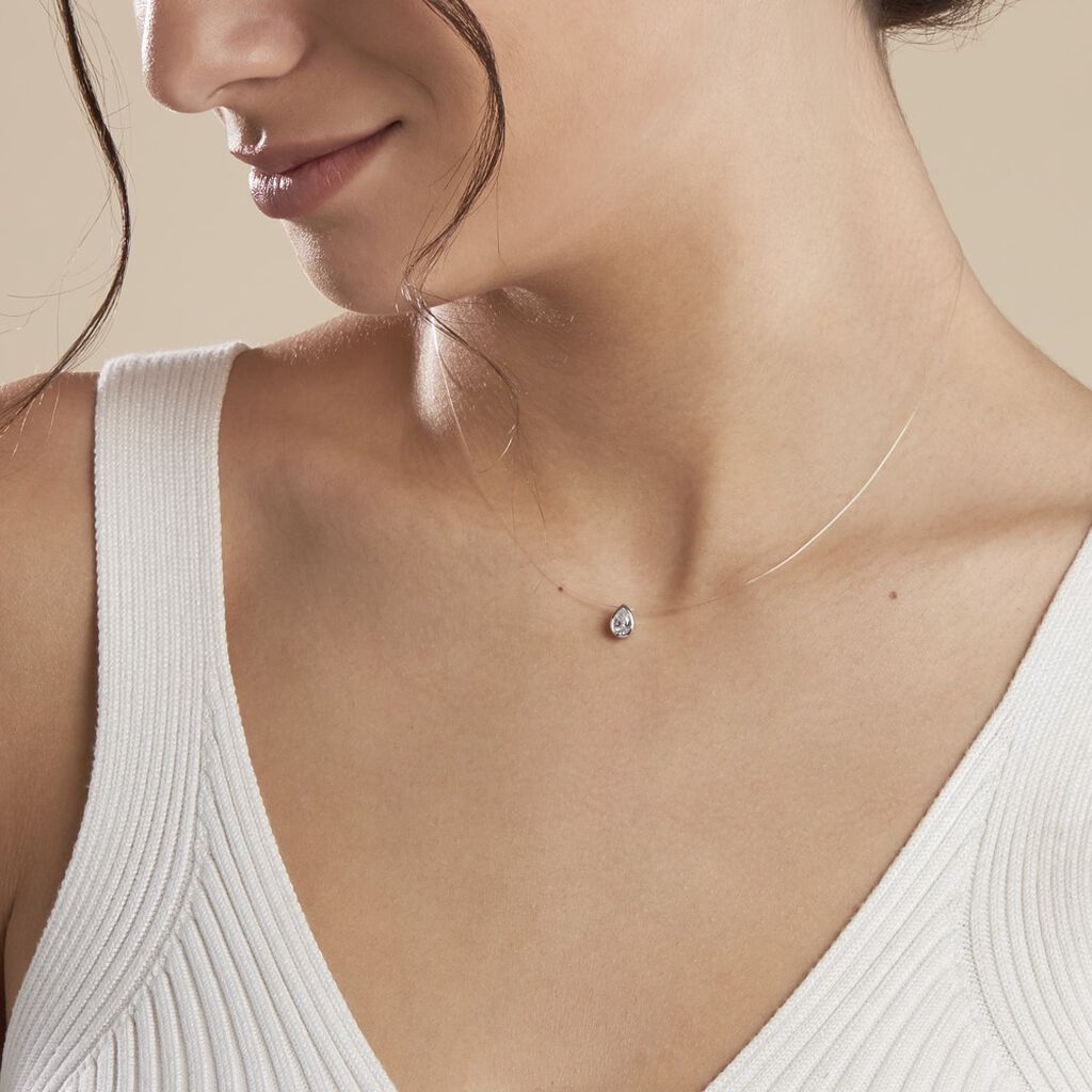 Collier Nylon Argent Blanc Oxyde - Colliers fantaisie Femme | Histoire d’Or