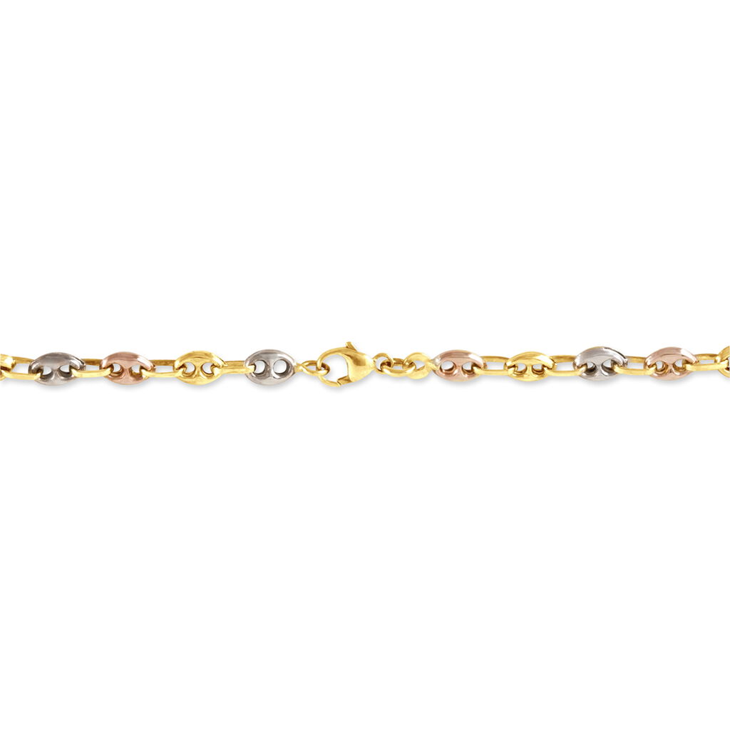 Bracelet Dami Maille Grain De Cafe Or Tricolore - Bracelets chaîne Femme | Histoire d’Or