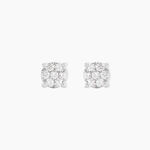 Boucles D'oreilles Puces Charlene Or Blanc Diamant Synthetique - Clous d'oreilles Femme | Histoire d&rsquo;Or