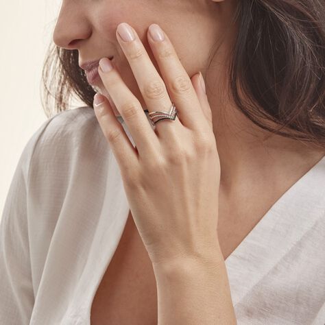 Bague Irina Argent Blanc Oxyde De Zirconium - Bagues avec pierre Femme | Histoire d’Or