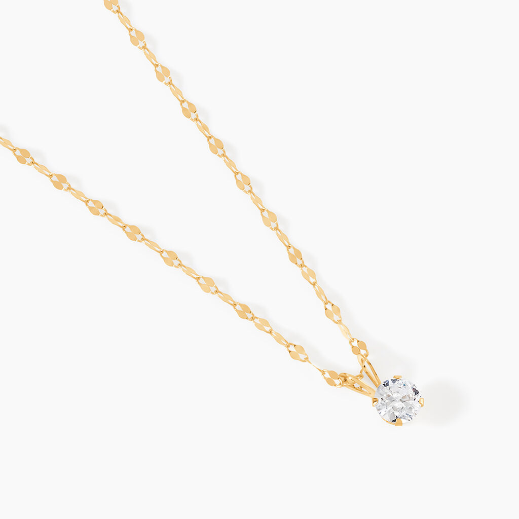 Collier Or Jaune Luminae Oxyde De Zirconium - Colliers Femme | Histoire d&rsquo;Or