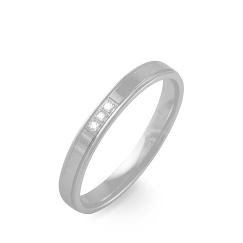 Alliance Serti Grains Or Blanc Diamant - Alliances Femme | Histoire d’Or
